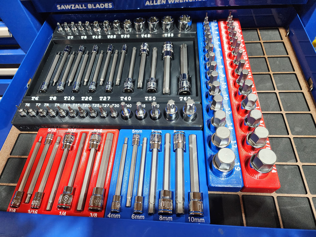 Socket Organizer for Quinn 87-Piece Master Bit Set #70347 – Extended Length Tray | 3D Printed PETG Toolbox Insert
