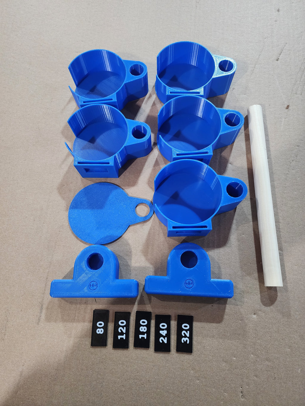 5” Sanding Disc Organizer – Rotating Wall Mount System | Interchangeable Grit Labels | PETG 3D Printed