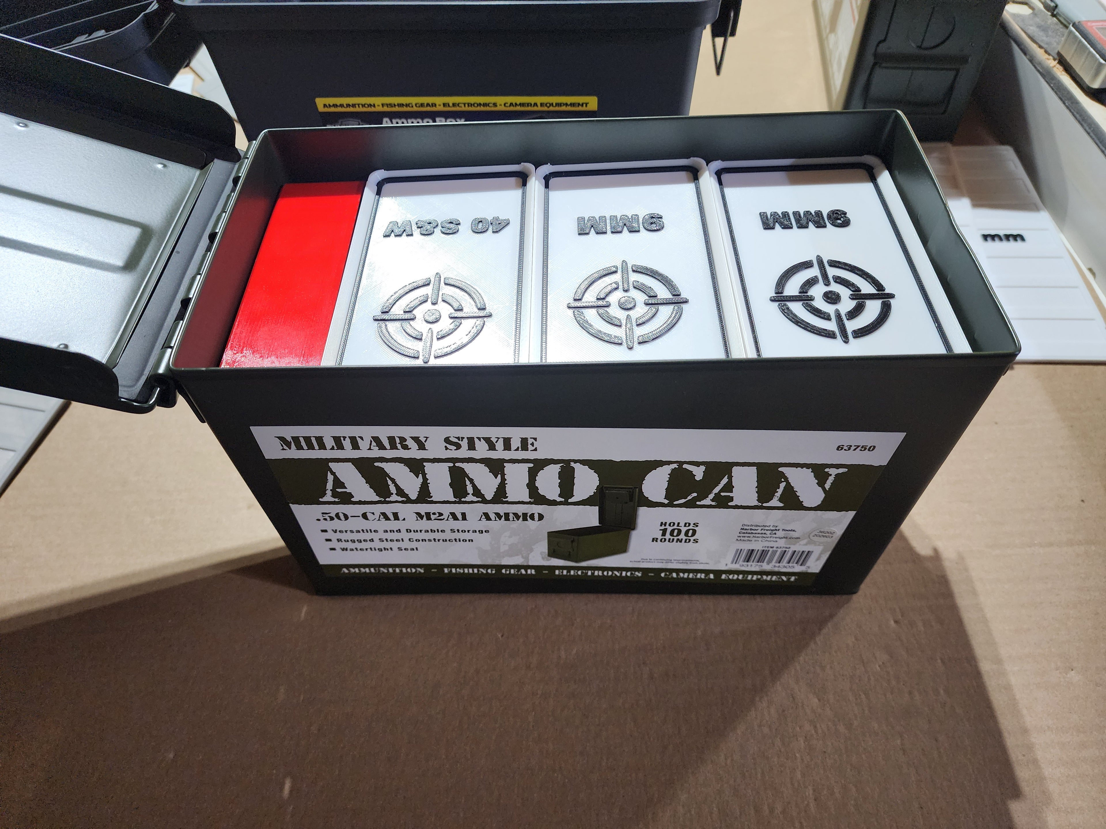 9mm Ammo Storage Box – 50 Round Capacity (3D Printed PETG)
