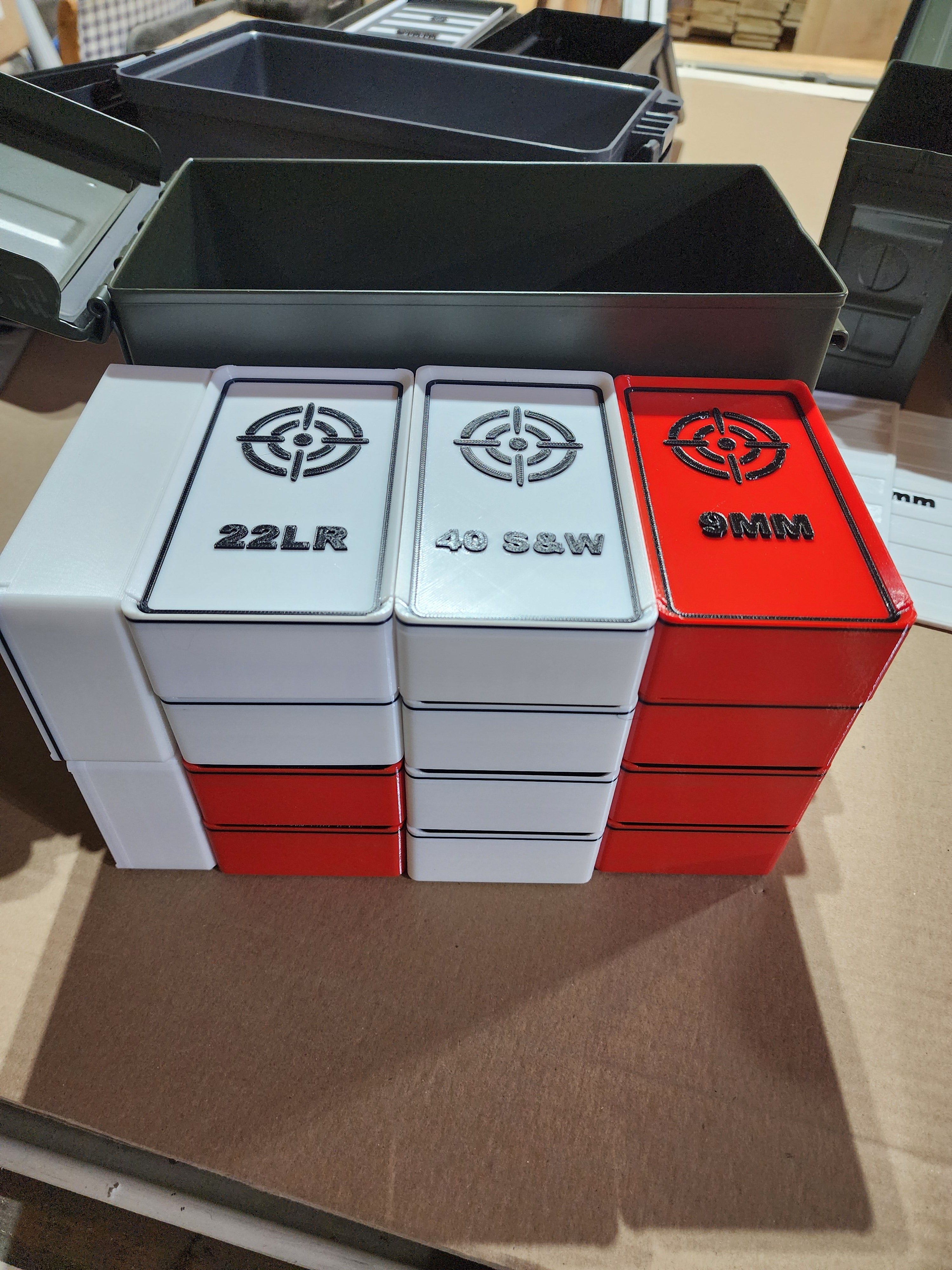 9mm Ammo Storage Box – 50 Round Capacity (3D Printed PETG)