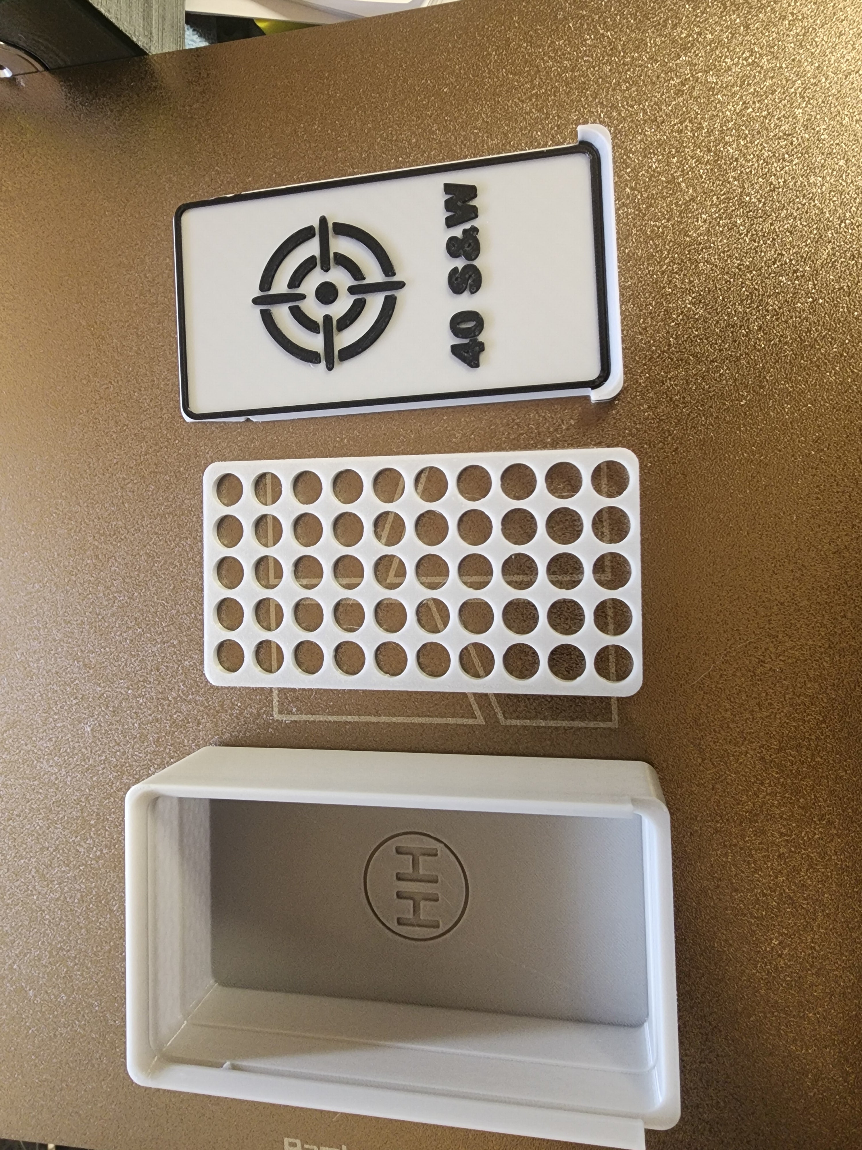40 S&W Ammo Storage Box – 50 Round Capacity (3D Printed PETG)