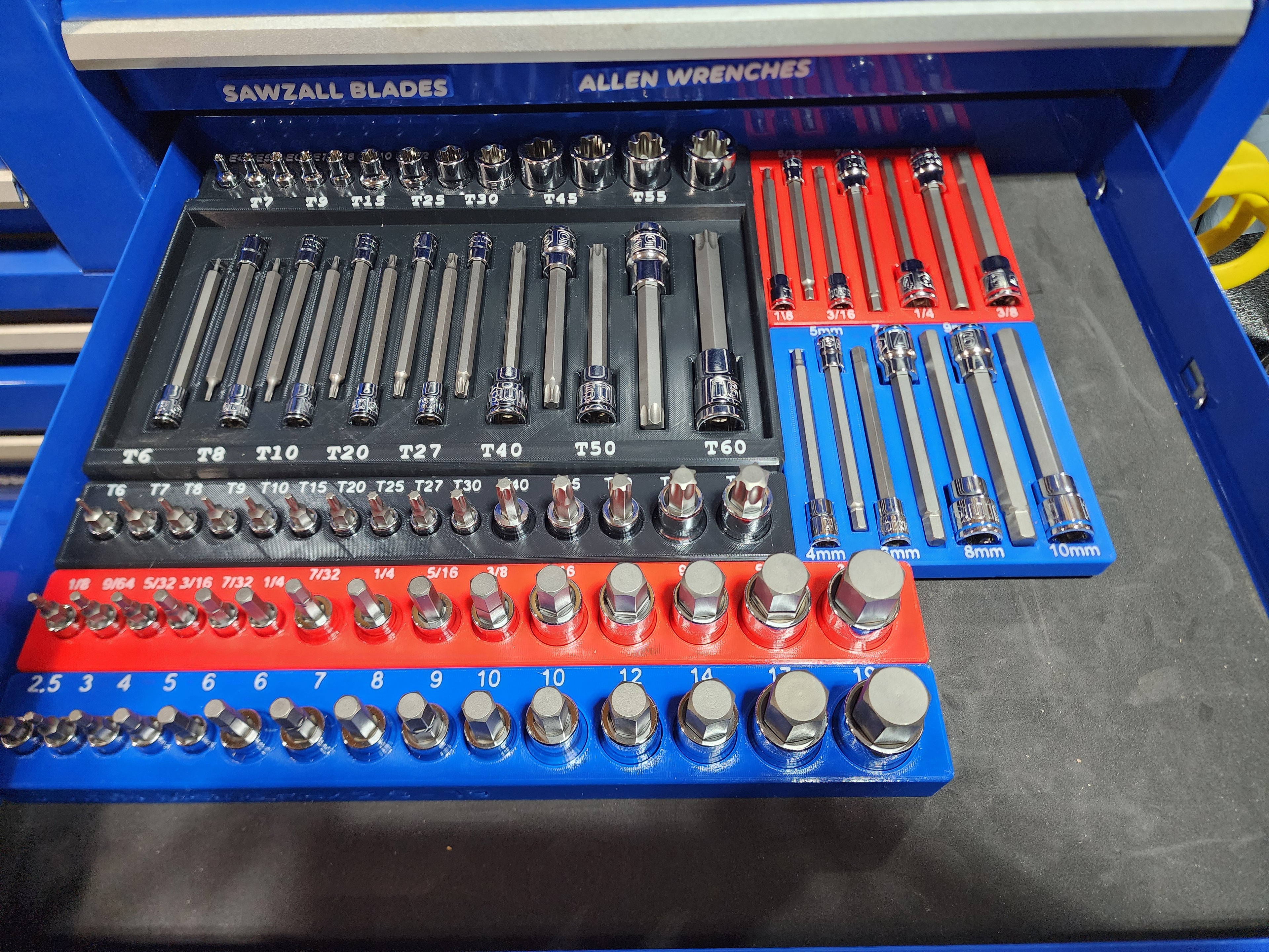 Socket Organizer for Quinn 87-Piece Master Bit Set #70347 – Extended Length Tray | 3D Printed PETG Toolbox Insert