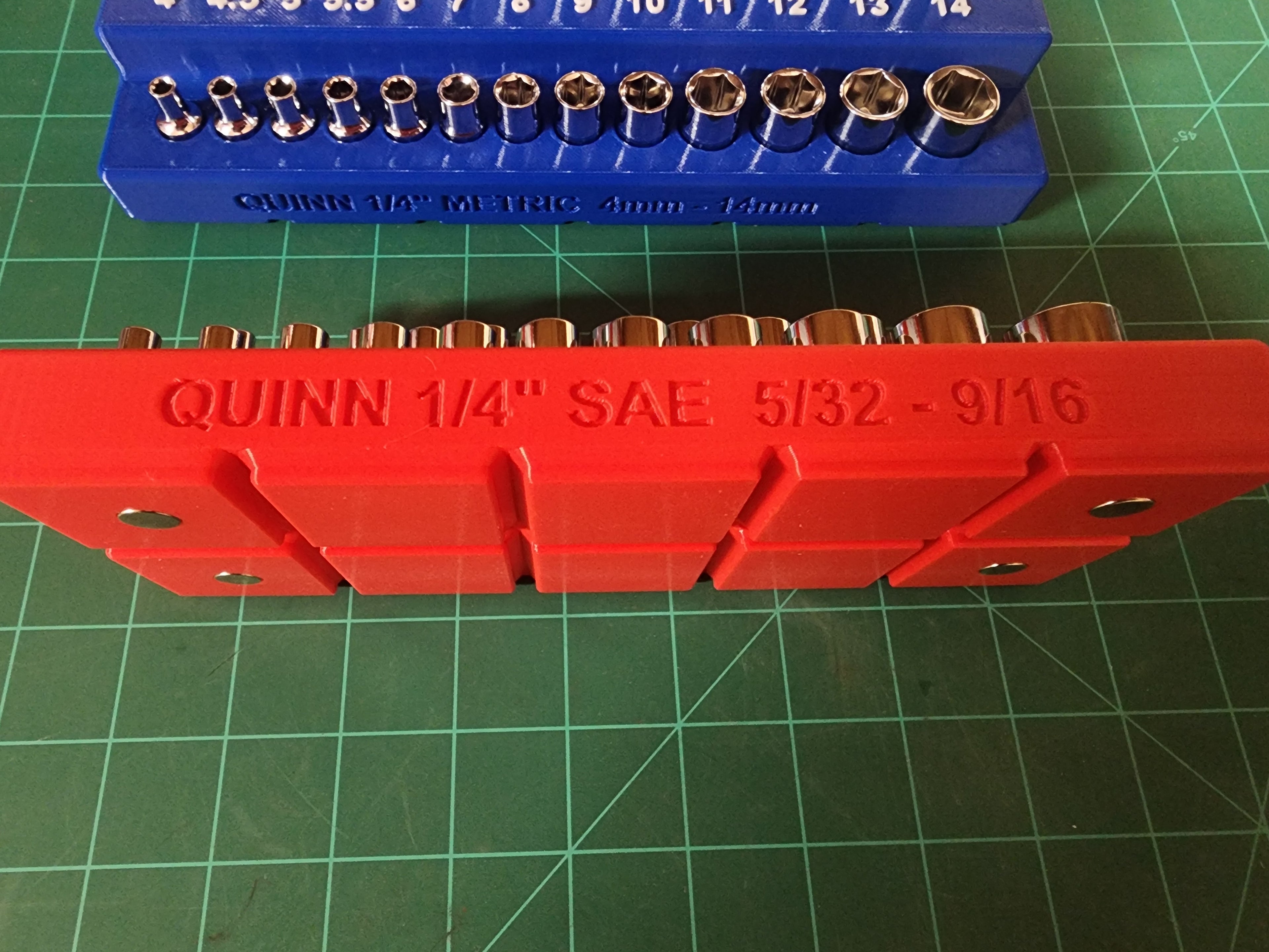 Complete Quinn Master Socket Organizer Set – 1/4", 3/8", 1/2" Drives