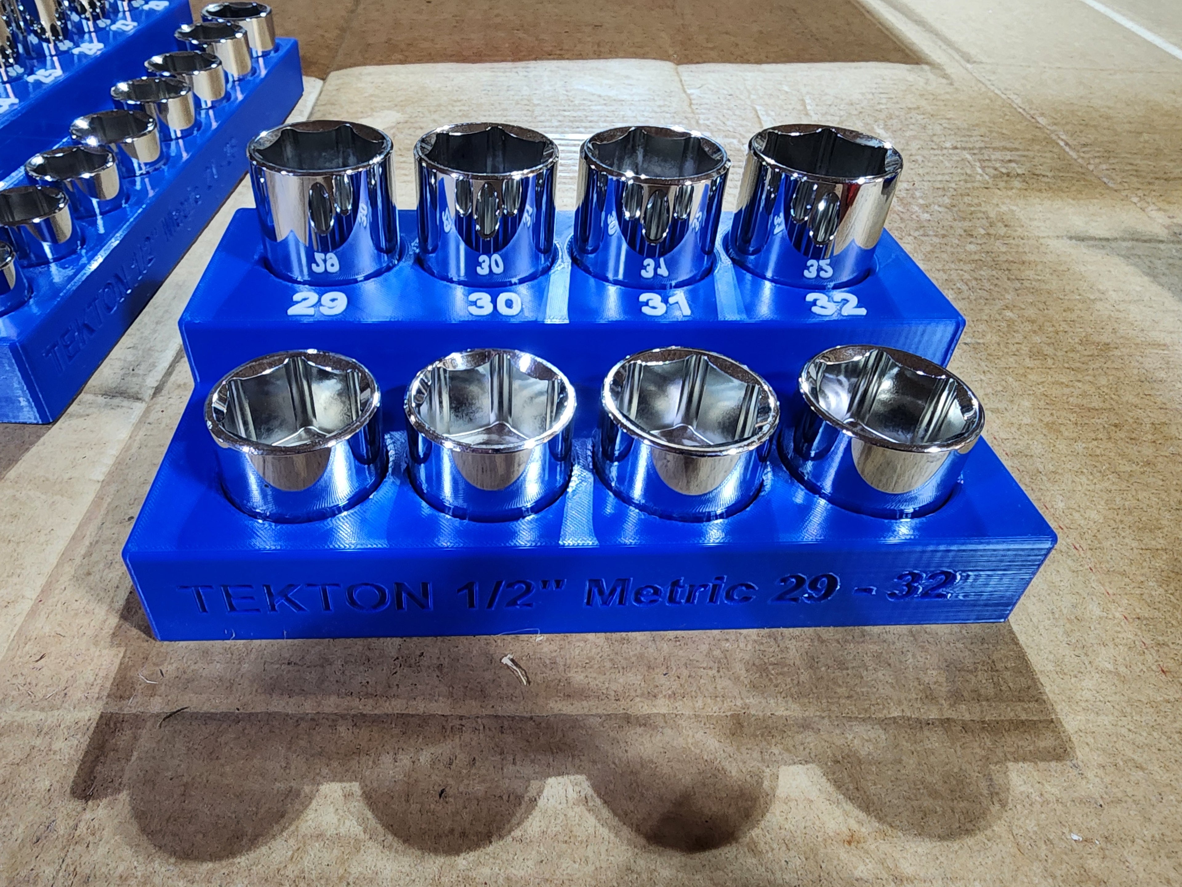 TEKTON 6-Point Socket Organizer Set – No-Skip Full Set | Extended Tray System | PETG 3D Printed (1/4", 3/8", 1/2")